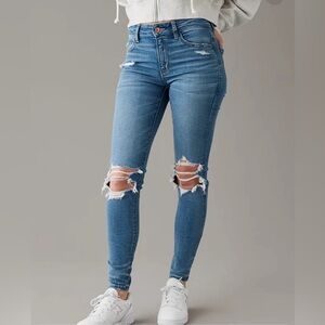 American Eagle Next Level Ripped High-Waisted Jegging Size 12 Long